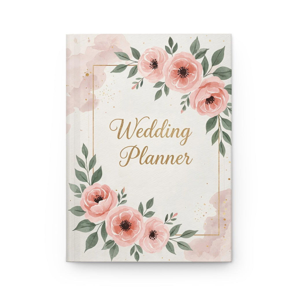 Wedding Planner Hardcover Journal — Floral Pink Rose Wedding Organizer