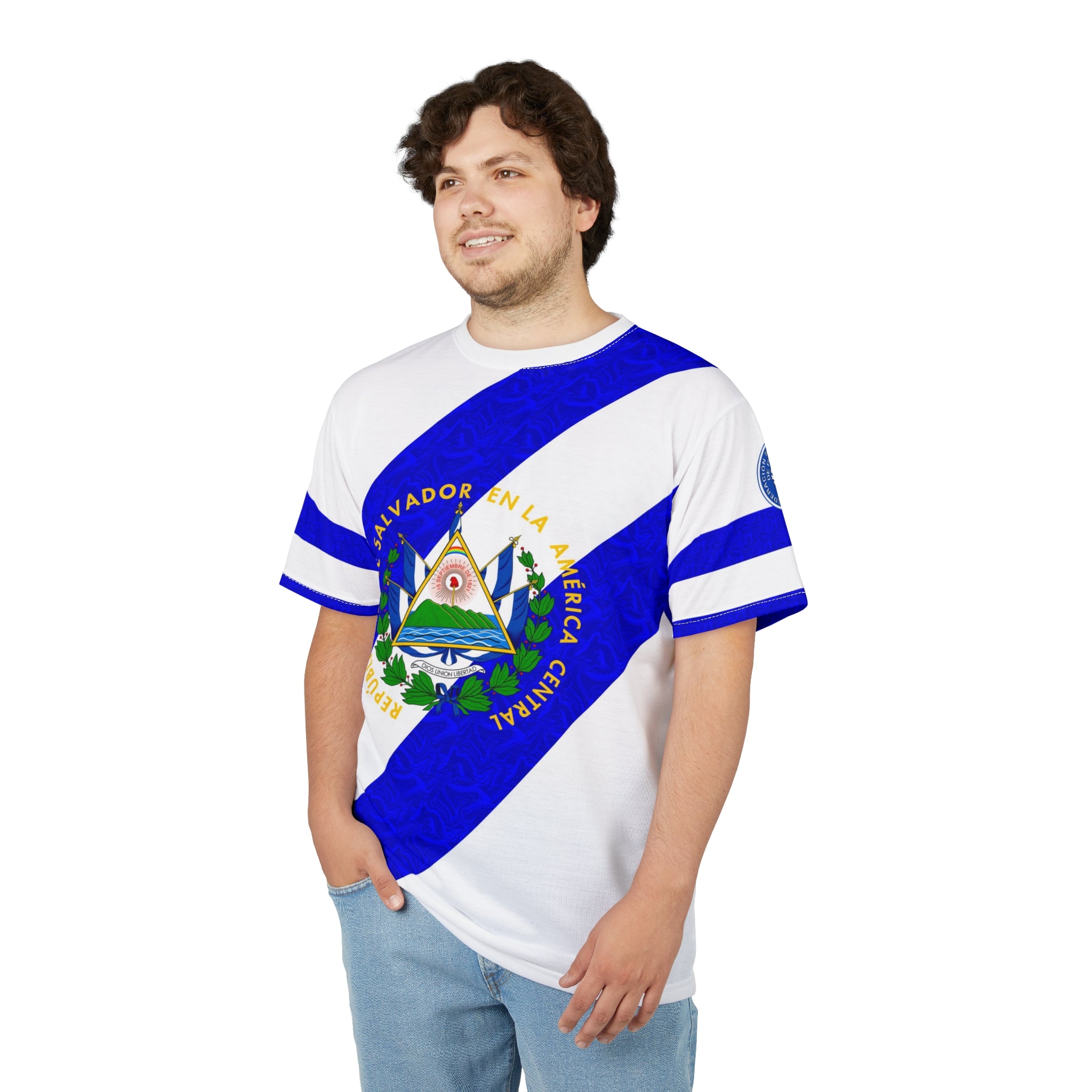 El Salvador Soccer Jersey Cross Flag - Camiseta de Futbol El Salvador