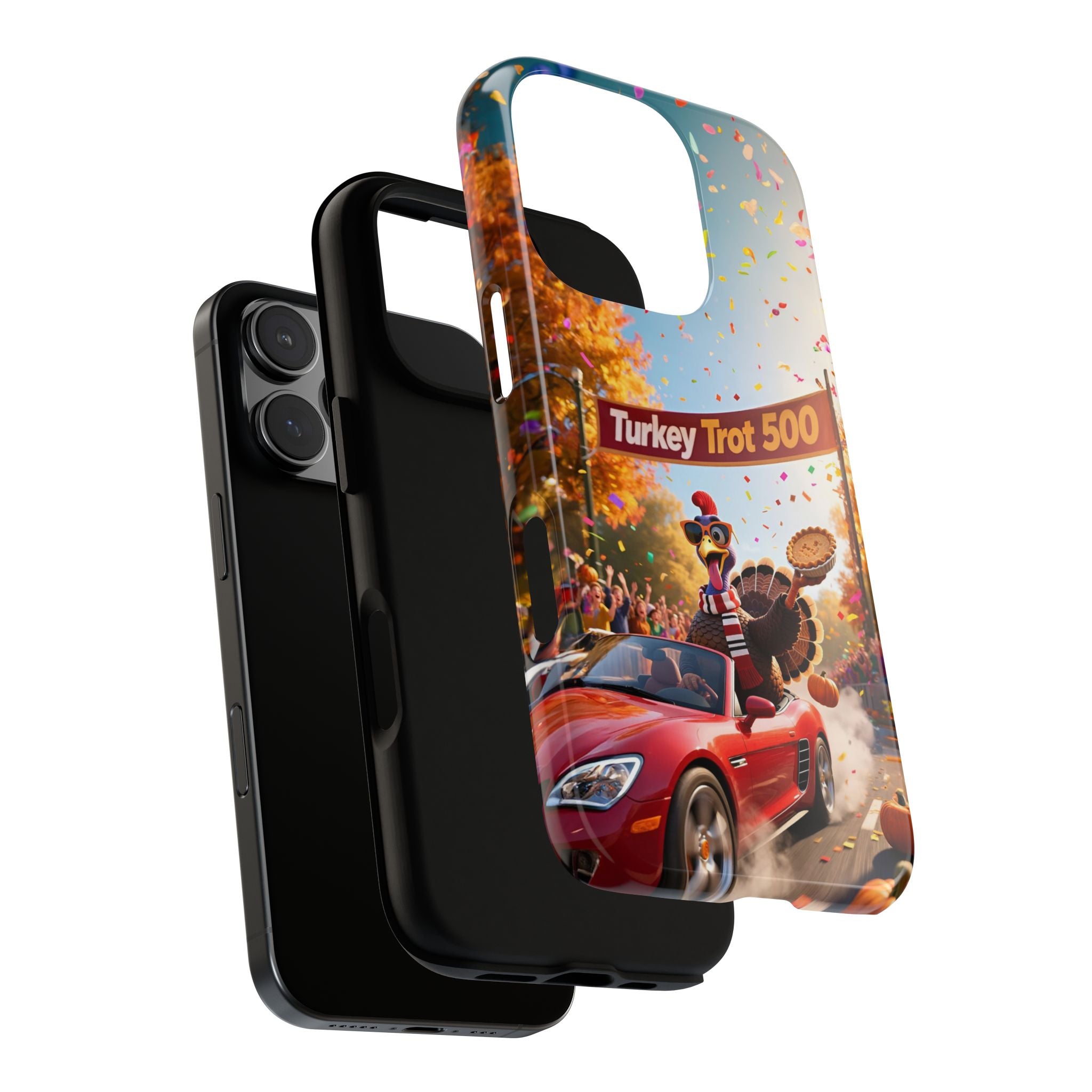 Turkey Trot 500 Phone Case – Festive Thanksgiving Racing Turkey Design