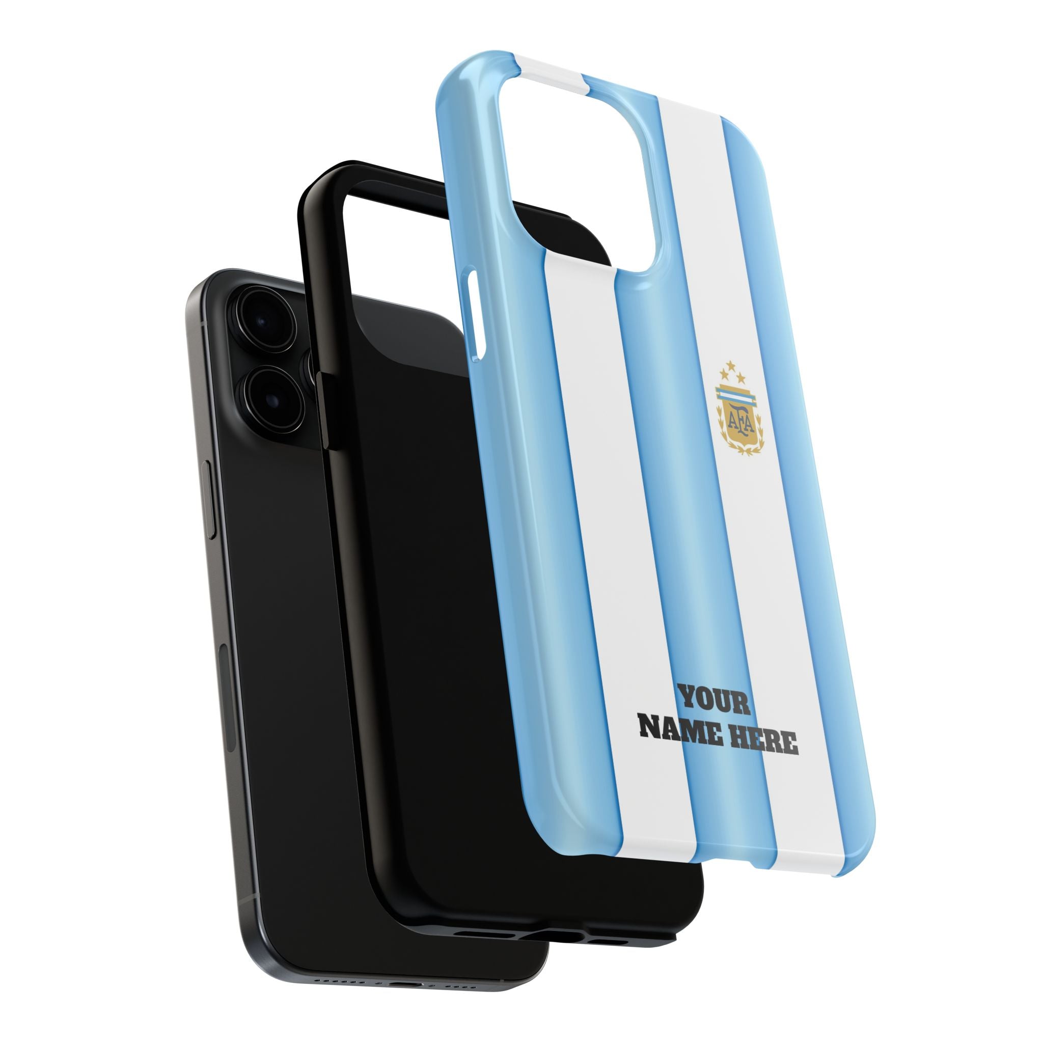 Argentina Flag Tough Phone Case — Blue & White Striped Soccer Crest