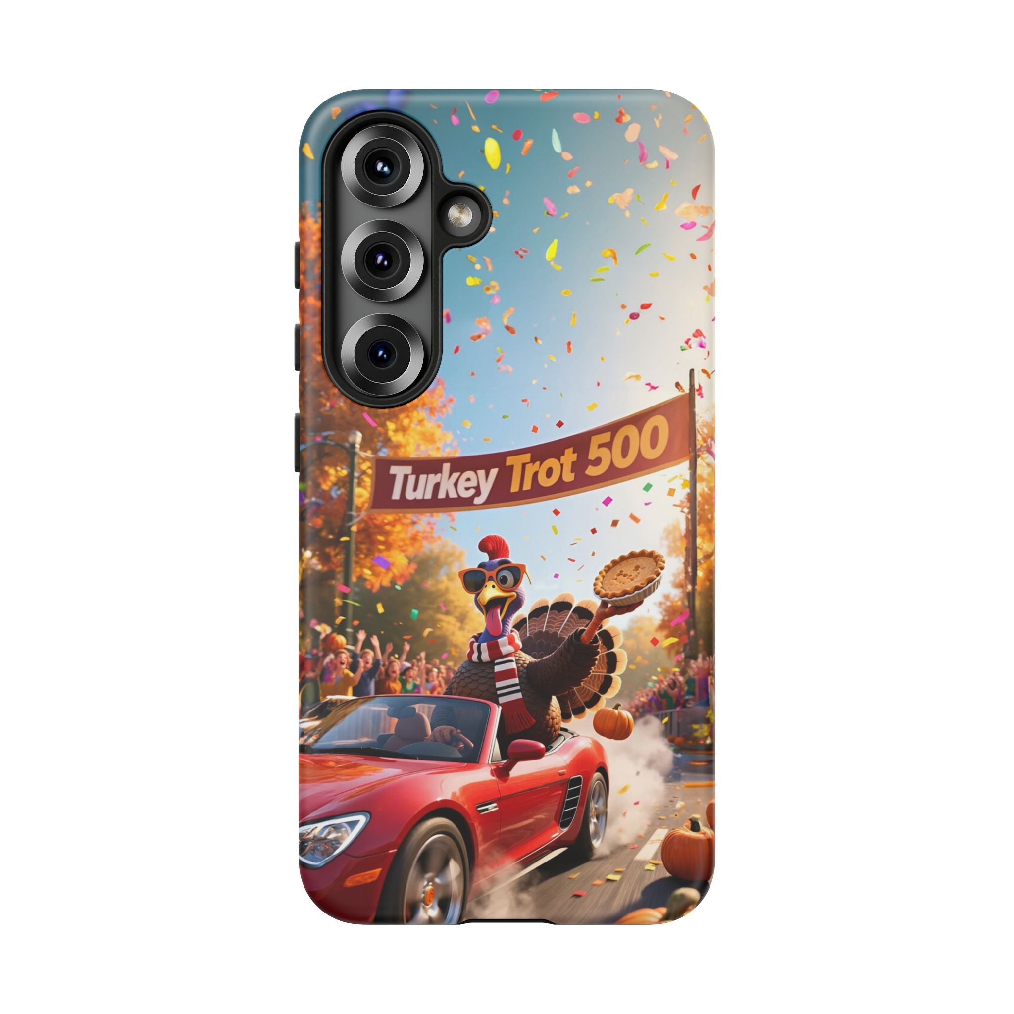 Turkey Trot 500 Phone Case – Festive Thanksgiving Racing Turkey Design