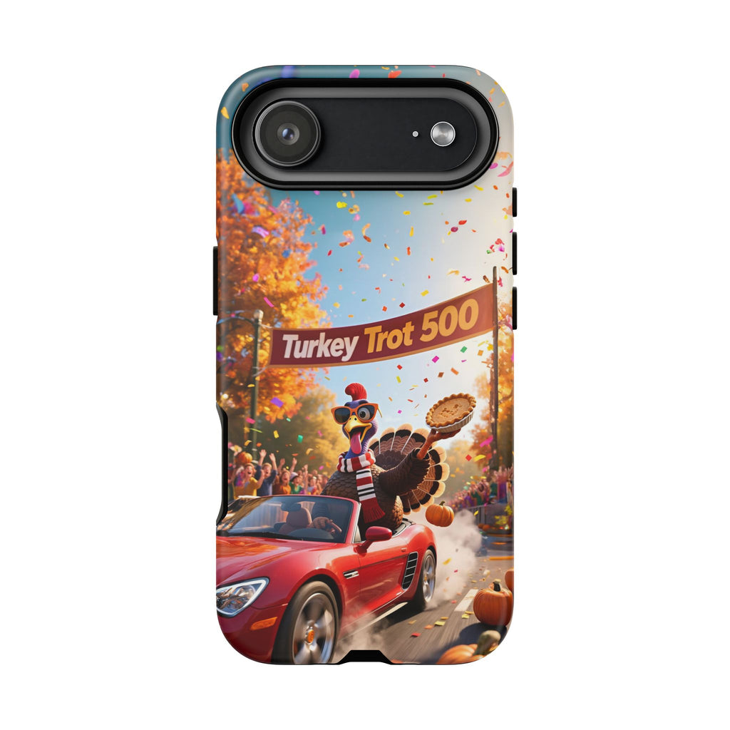 Turkey Trot 500 Phone Case – Festive Thanksgiving Racing Turkey Design