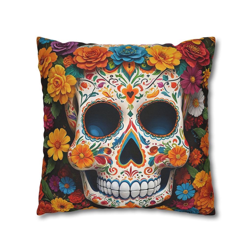 Vibrant Sugar Skull Pillowcase Día de los Muertos