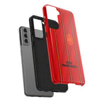 Spain Soccer Tough Phone Case — Customizable "Your Name Here" Red Team Protector