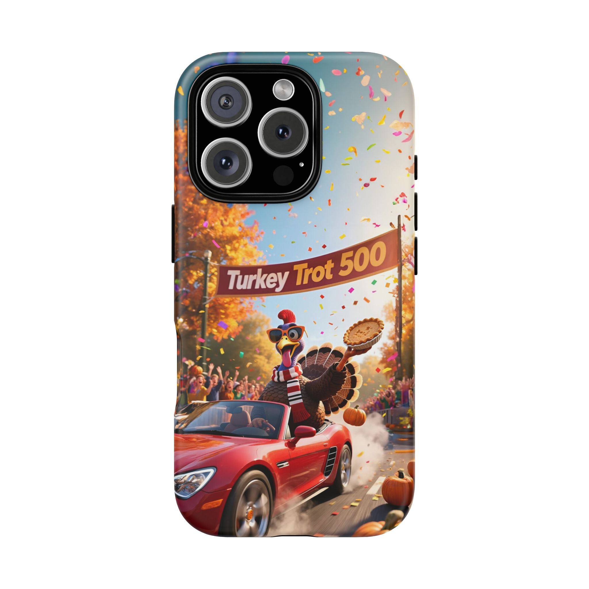 Turkey Trot 500 Phone Case – Festive Thanksgiving Racing Turkey Design