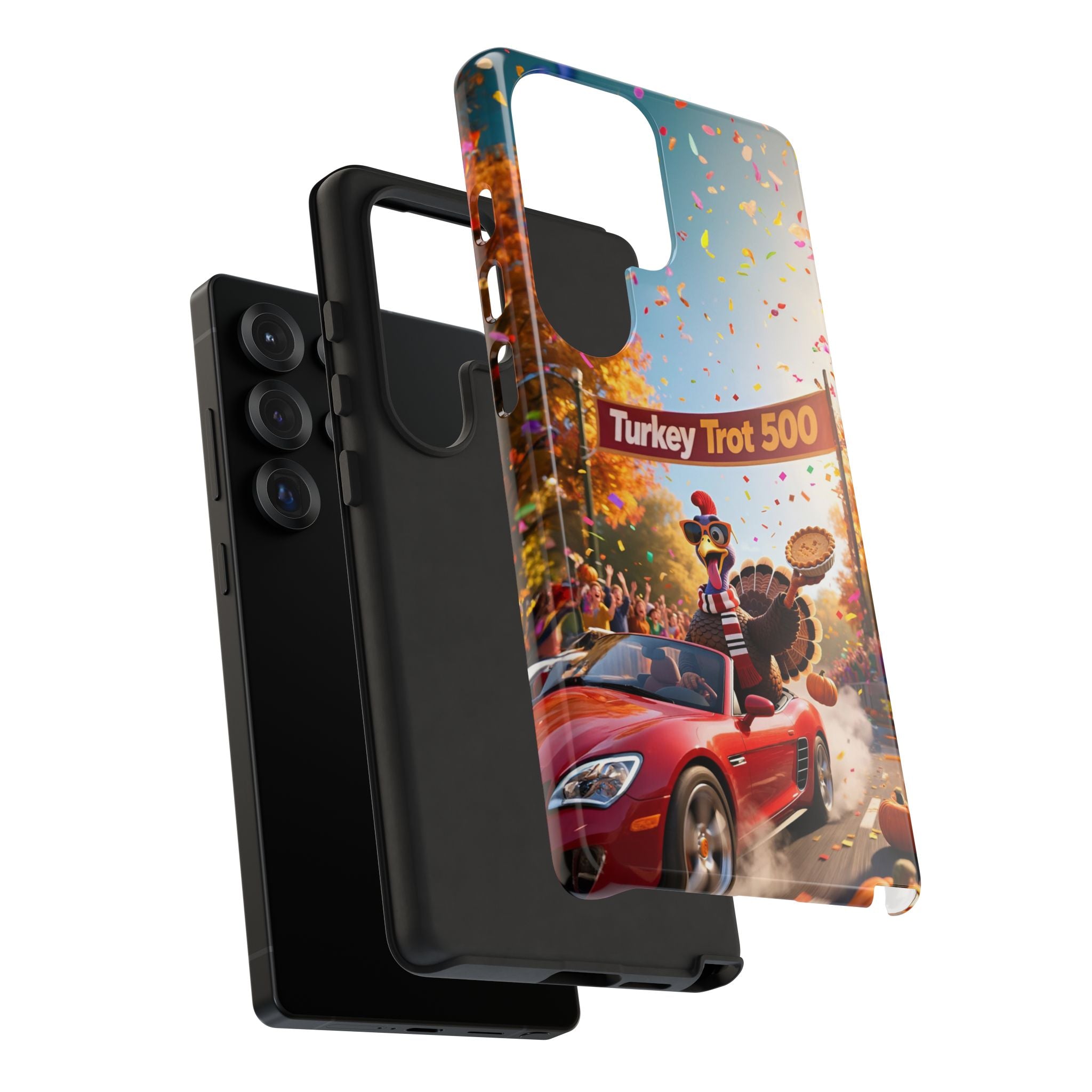 Turkey Trot 500 Phone Case – Festive Thanksgiving Racing Turkey Design