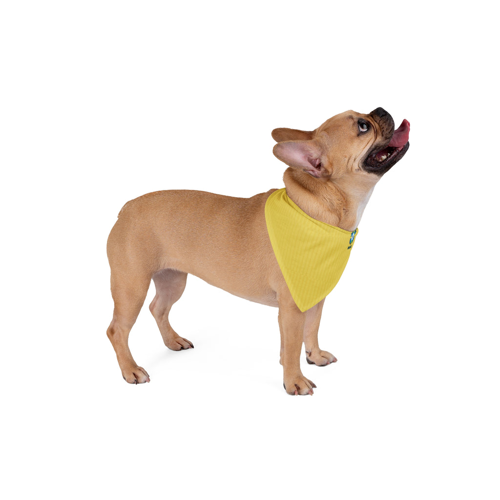 Brasil Soccer Pet Bandana — Green & Yellow Football Scarf for Dogs & Cats