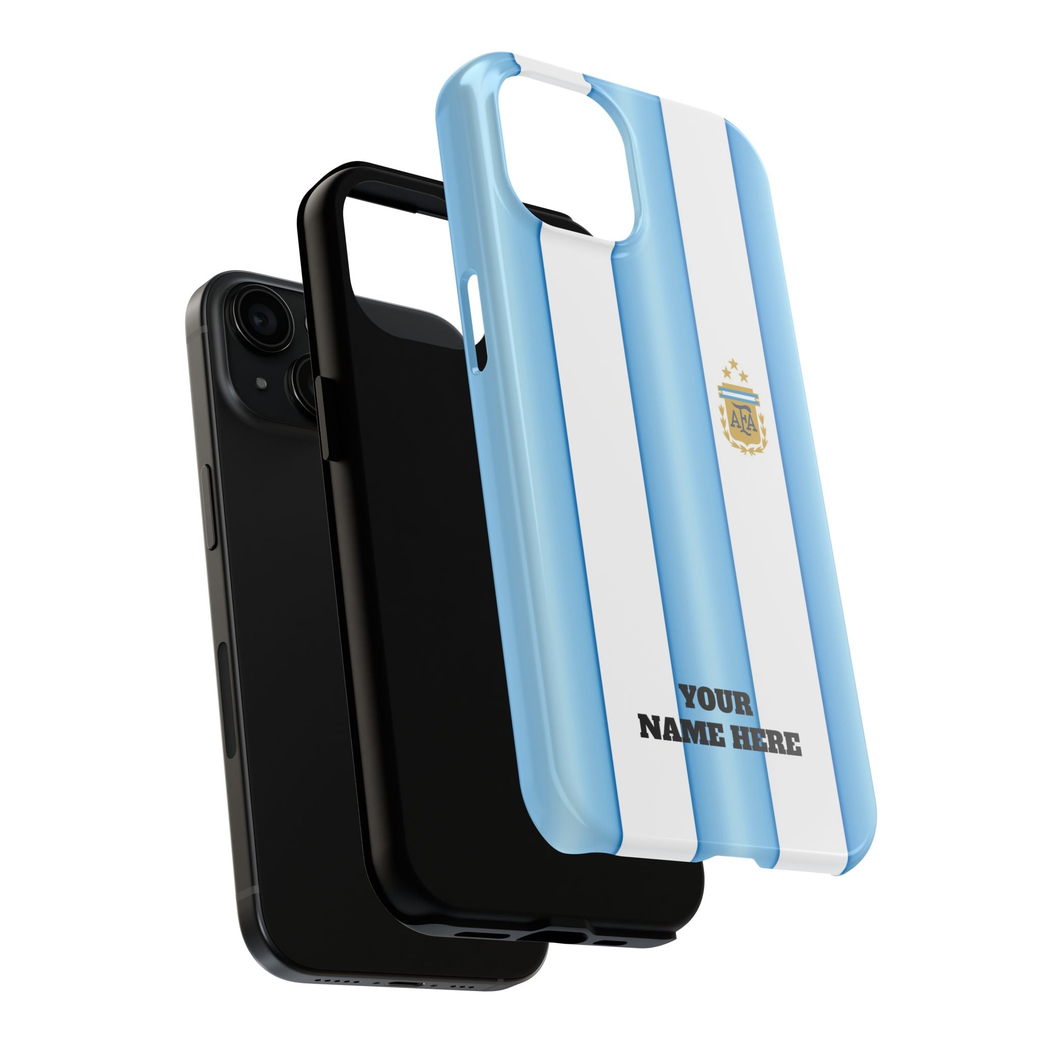 Argentina Flag Tough Phone Case — Blue & White Striped Soccer Crest