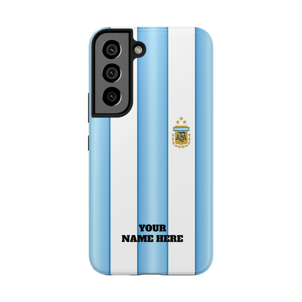Argentina Flag Tough Phone Case — Blue & White Striped Soccer Crest