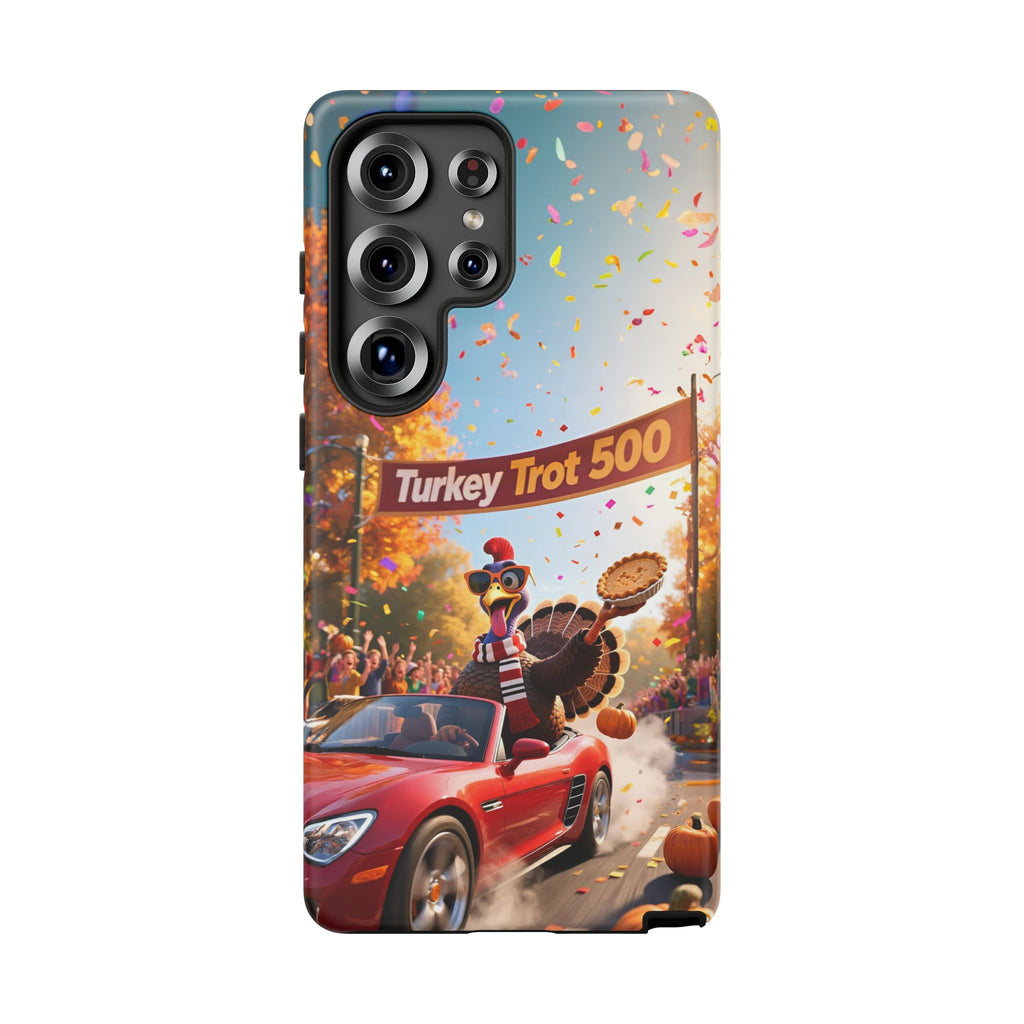 Turkey Trot 500 Phone Case – Festive Thanksgiving Racing Turkey Design