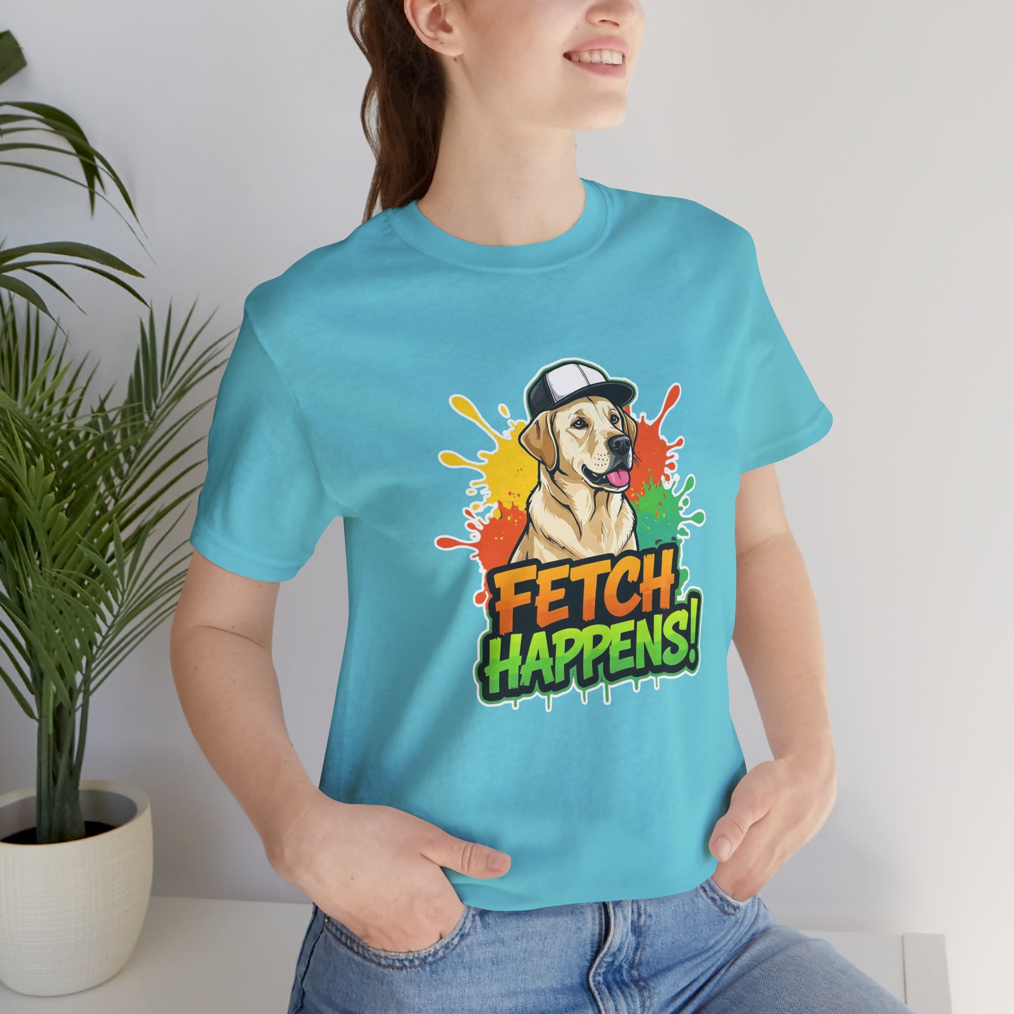 Labrador Retriever 'FETCH HAPPENS' Unisex T-Shirt