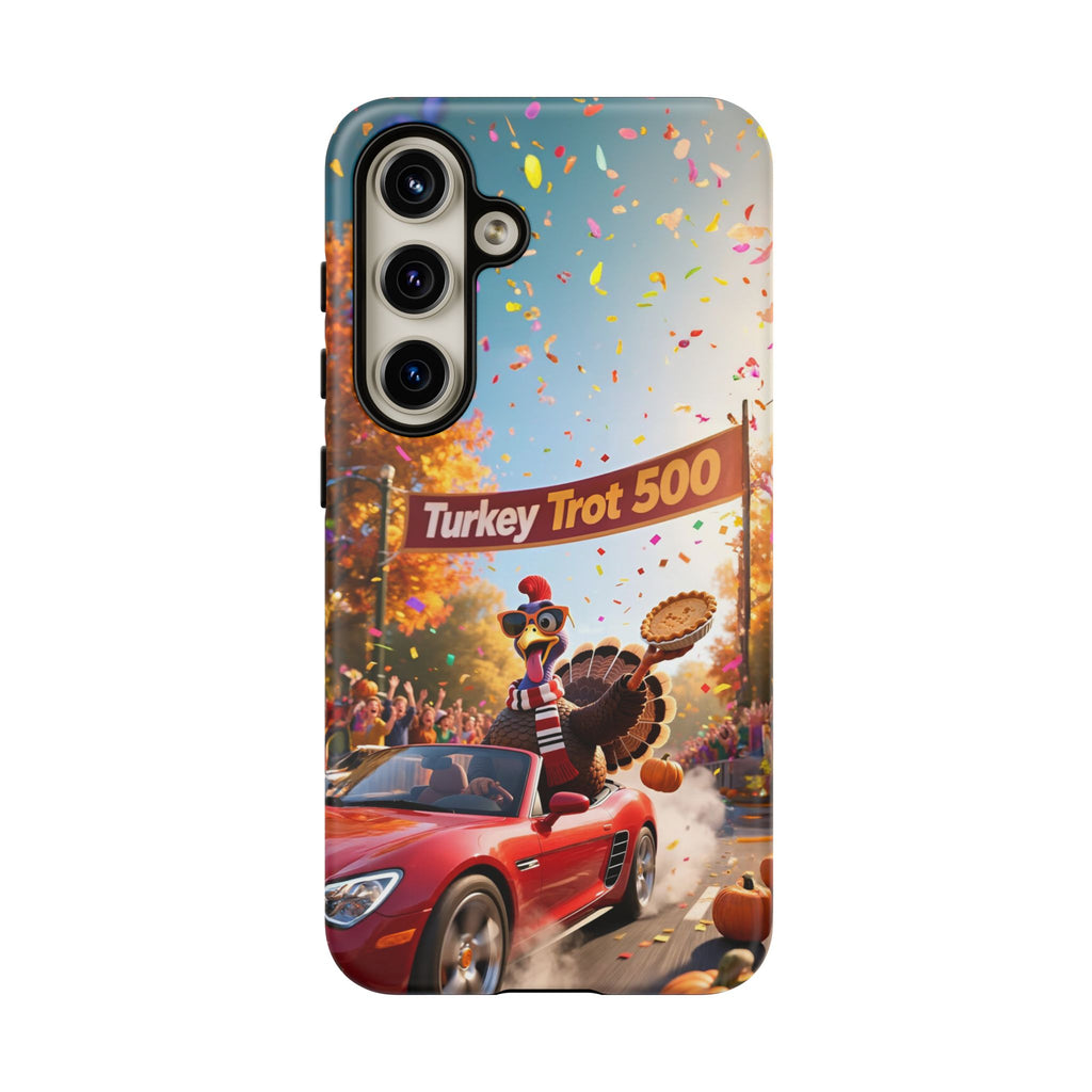 Turkey Trot 500 Phone Case – Festive Thanksgiving Racing Turkey Design