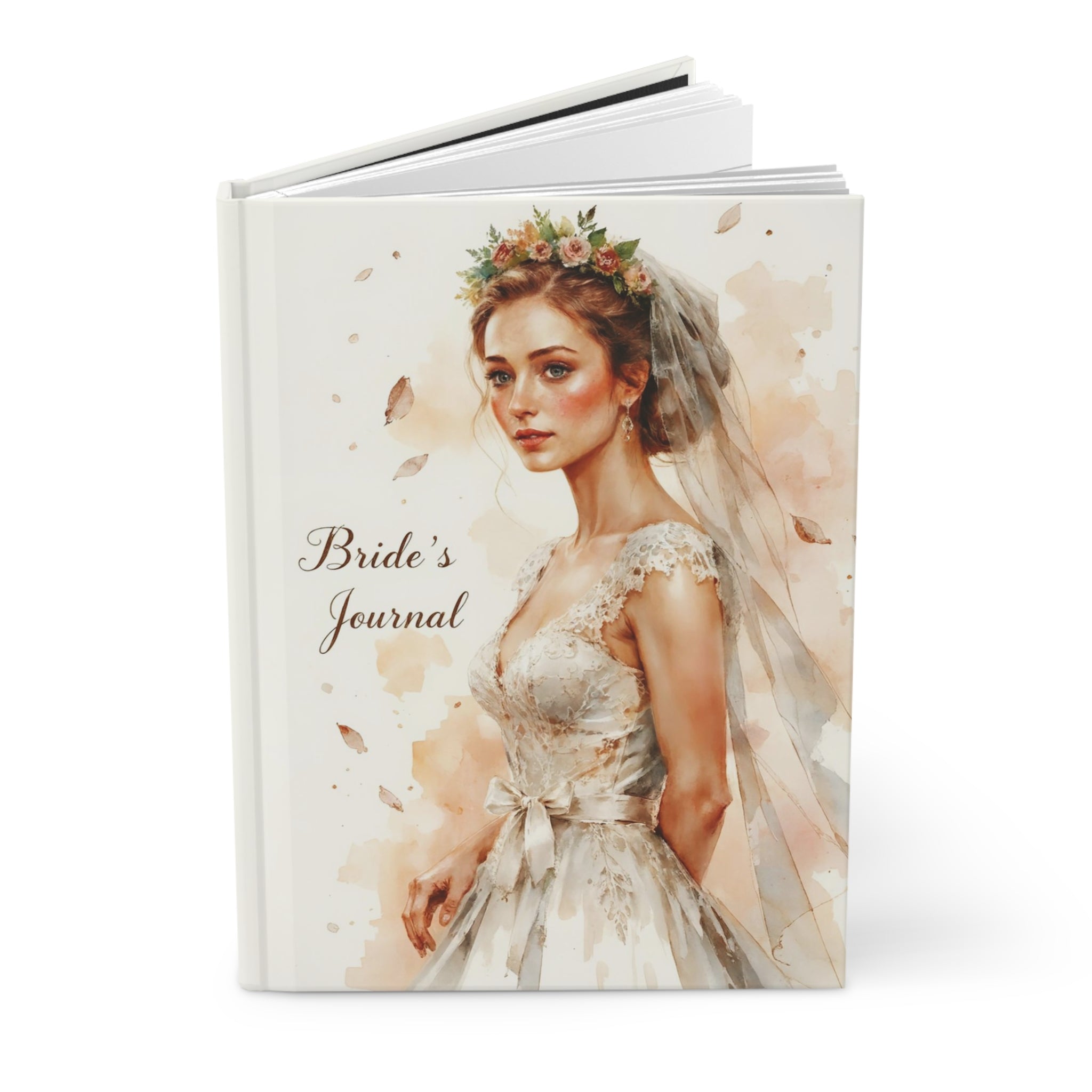 Journal titled 'Bride's Journal' with a design of a bride on the cover.