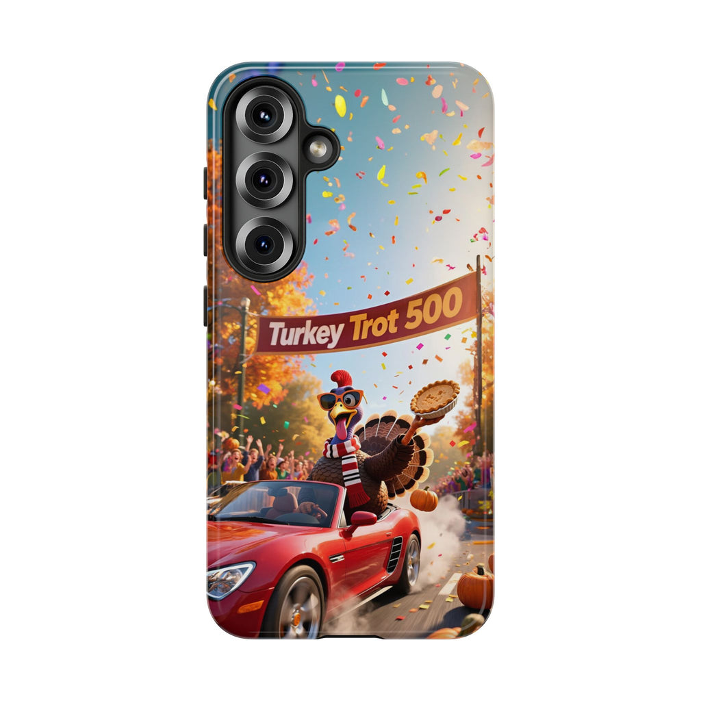 Turkey Trot 500 Phone Case – Festive Thanksgiving Racing Turkey Design