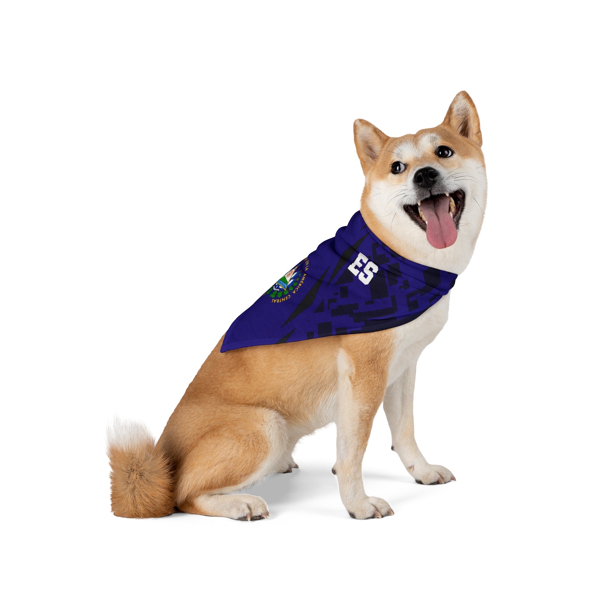 El Salvador Flag Pet Bandana — Navy Soccer-Inspired Dog Bandana