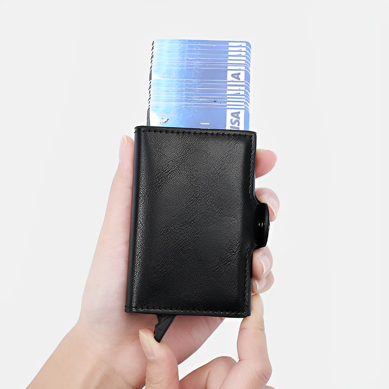 RFID Blocking Carbon Fiber Card Holder Wallet – Slim Metal Case for 12 Cards