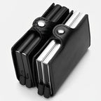 RFID Blocking Carbon Fiber Card Holder Wallet – Slim Metal Case for 12 Cards
