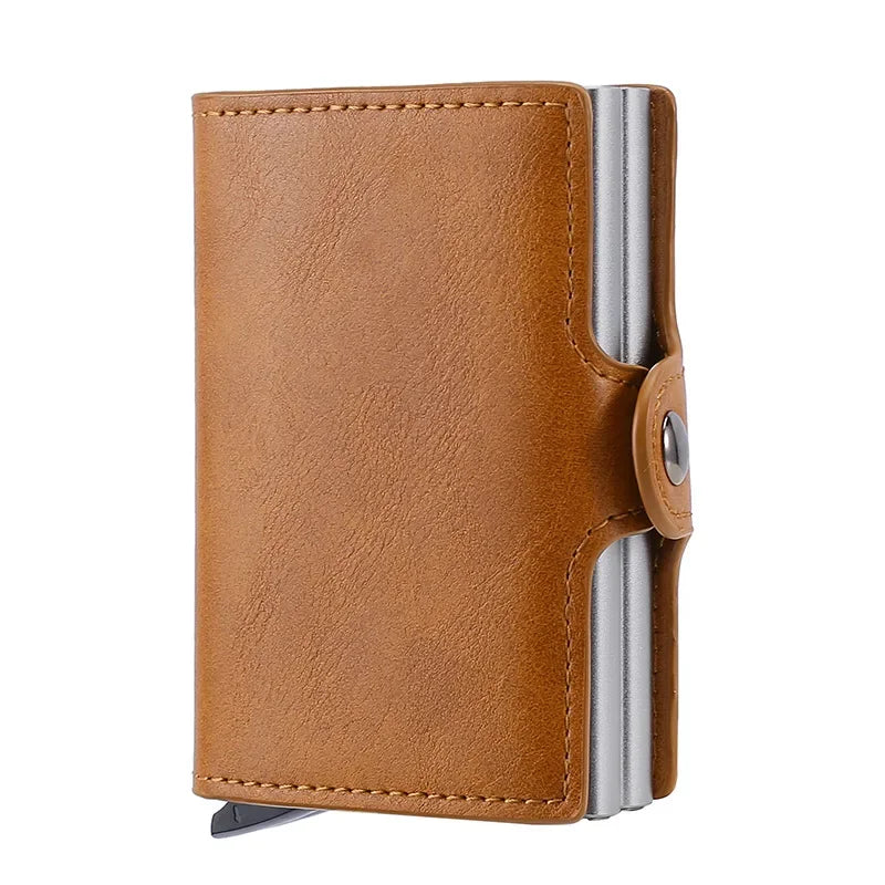 RFID Blocking Carbon Fiber Card Holder Wallet – Slim Metal Case for 12 Cards