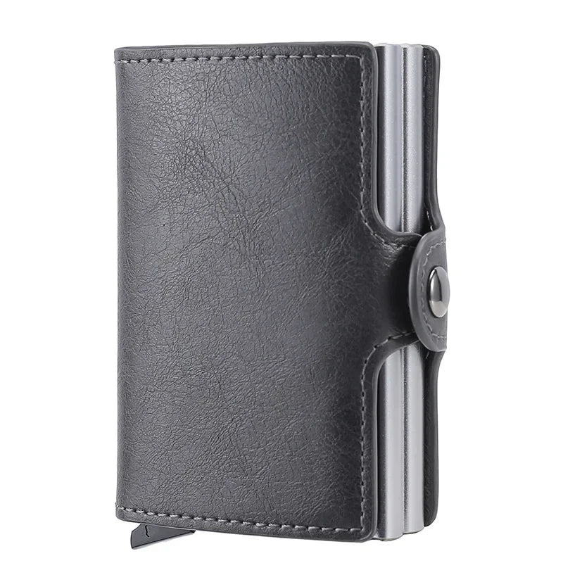 RFID Blocking Carbon Fiber Card Holder Wallet – Slim Metal Case for 12 Cards
