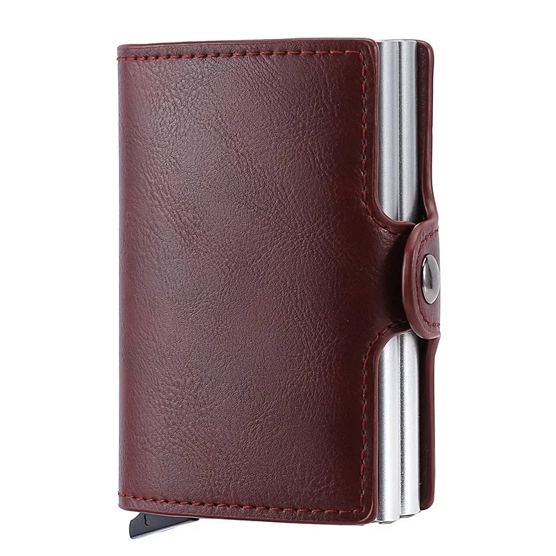 RFID Blocking Carbon Fiber Card Holder Wallet – Slim Metal Case for 12 Cards