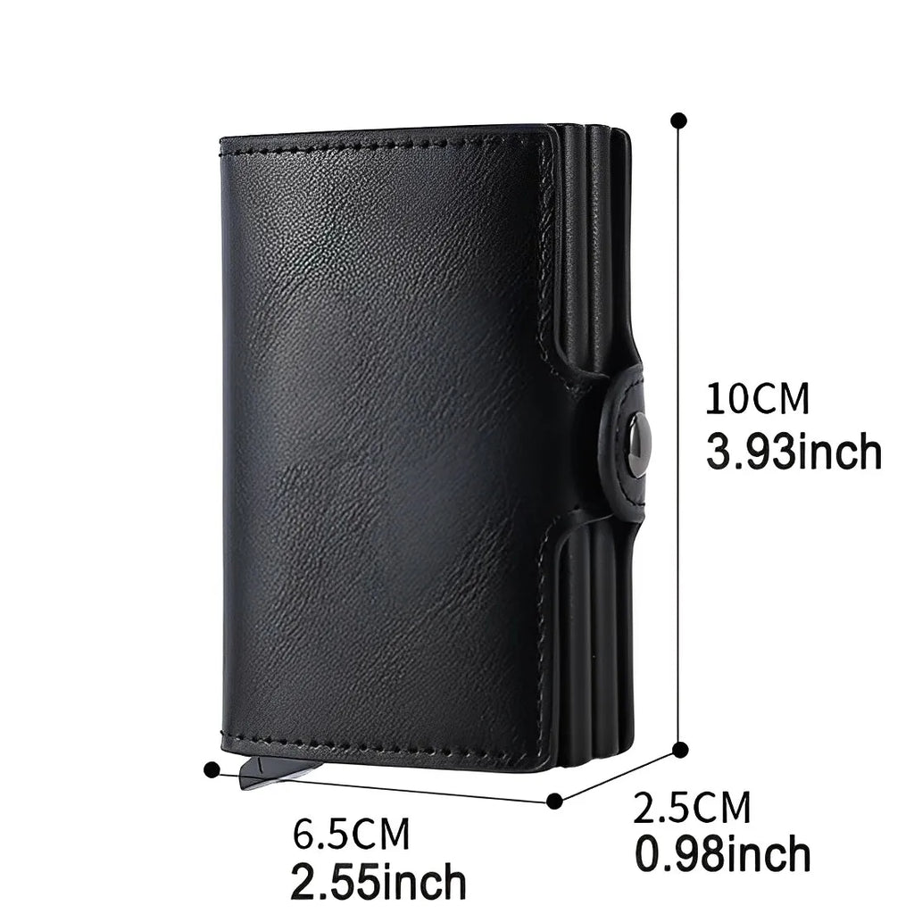 RFID Blocking Carbon Fiber Card Holder Wallet – Slim Metal Case for 12 Cards