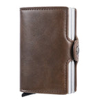RFID Blocking Carbon Fiber Card Holder Wallet – Slim Metal Case for 12 Cards