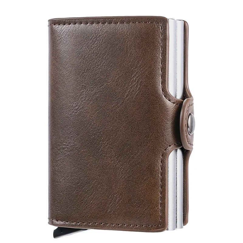 RFID Blocking Carbon Fiber Card Holder Wallet – Slim Metal Case for 12 Cards