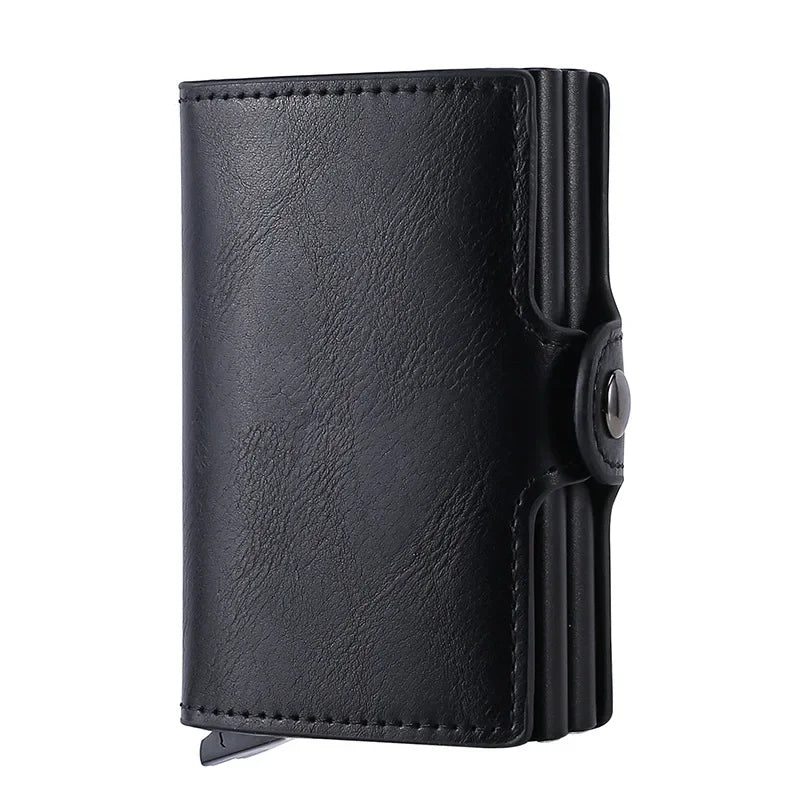 RFID Blocking Carbon Fiber Card Holder Wallet – Slim Metal Case for 12 Cards