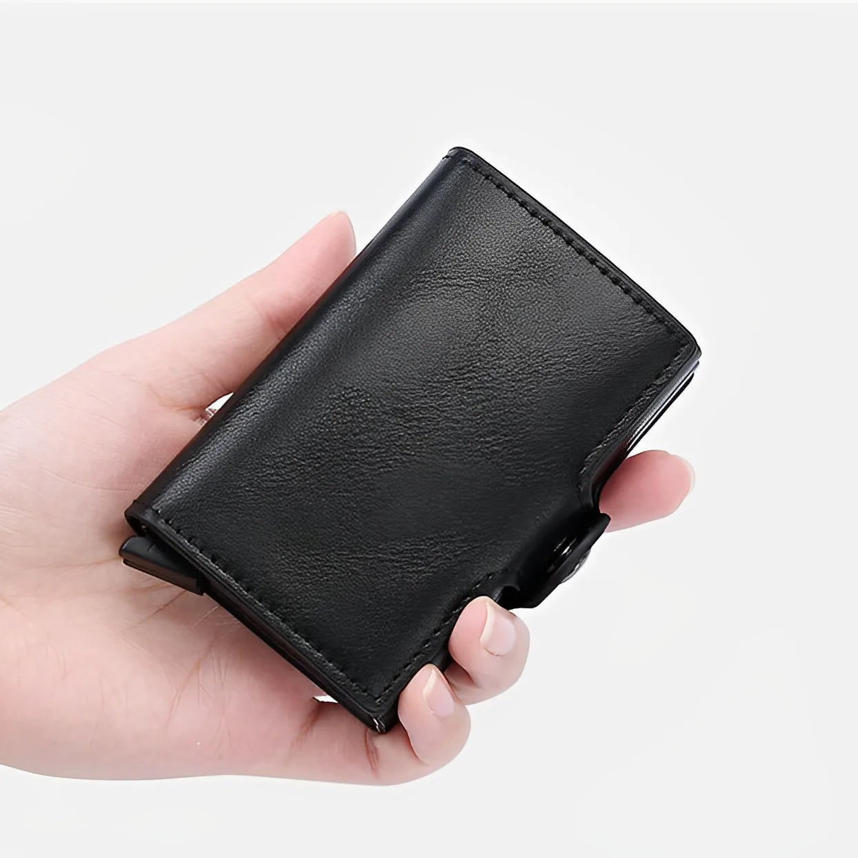 RFID Blocking Carbon Fiber Card Holder Wallet – Slim Metal Case for 12 Cards